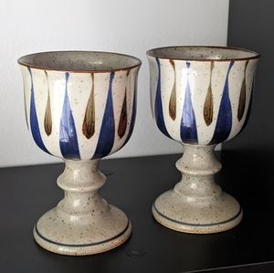 Japanese Stoneware Goblets 5 1/2 x 3 1/2 in. (Set of 2)